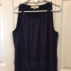 LOFT Dark Purple Sleeveless Shirt